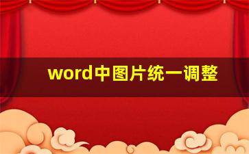 word中图片统一调整