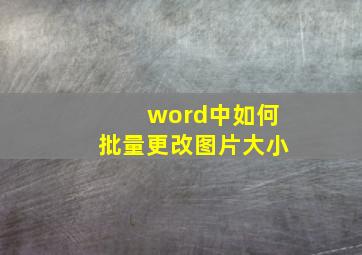 word中如何批量更改图片大小