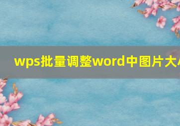 wps批量调整word中图片大小