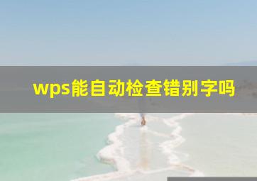 wps能自动检查错别字吗