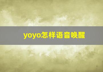 yoyo怎样语音唤醒