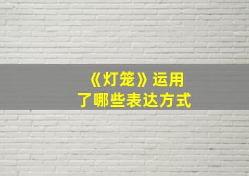 《灯笼》运用了哪些表达方式