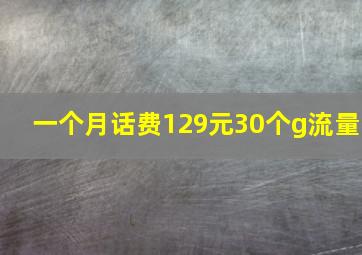 一个月话费129元30个g流量