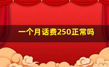 一个月话费250正常吗