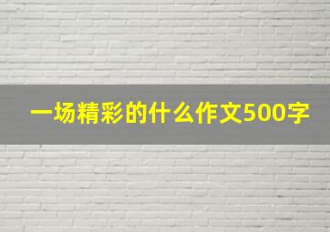 一场精彩的什么作文500字