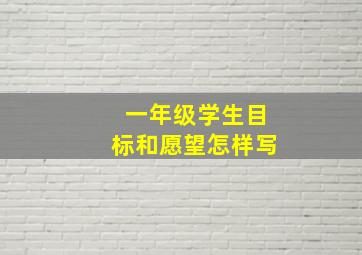 一年级学生目标和愿望怎样写