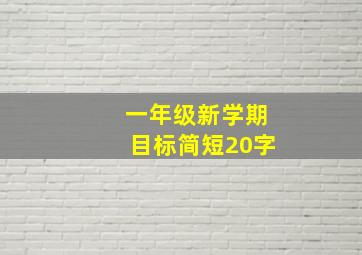 一年级新学期目标简短20字