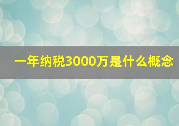 一年纳税3000万是什么概念