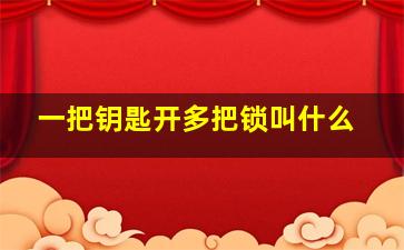 一把钥匙开多把锁叫什么