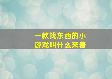 一款找东西的小游戏叫什么来着