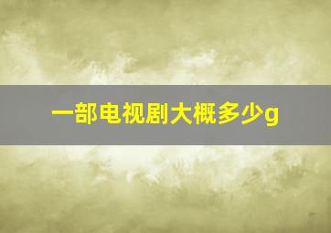 一部电视剧大概多少g