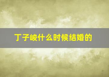 丁子峻什么时候结婚的