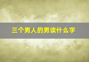 三个男人的男读什么字