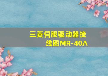 三菱伺服驱动器接线图MR-40A