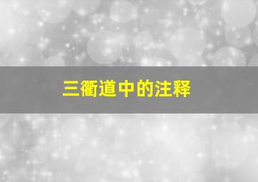 三衢道中的注释