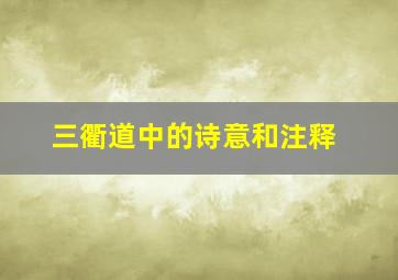 三衢道中的诗意和注释