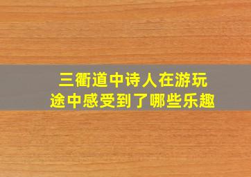 三衢道中诗人在游玩途中感受到了哪些乐趣