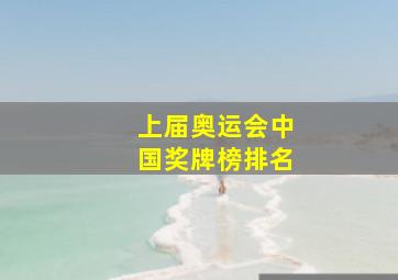 上届奥运会中国奖牌榜排名