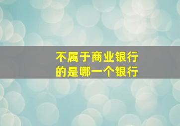 不属于商业银行的是哪一个银行