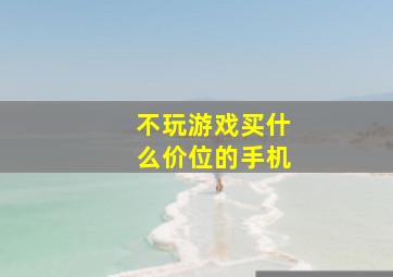 不玩游戏买什么价位的手机