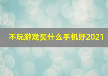 不玩游戏买什么手机好2021