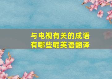 与电视有关的成语有哪些呢英语翻译