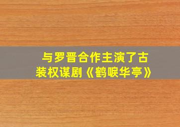 与罗晋合作主演了古装权谋剧《鹤唳华亭》