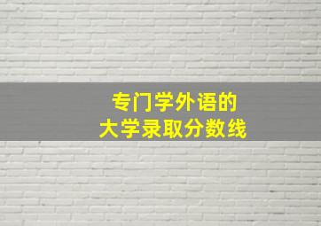 专门学外语的大学录取分数线