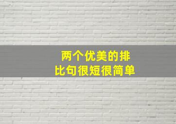 两个优美的排比句很短很简单