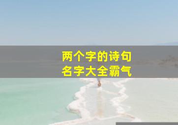 两个字的诗句名字大全霸气