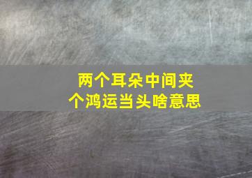 两个耳朵中间夹个鸿运当头啥意思