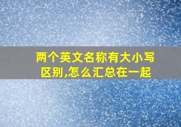 两个英文名称有大小写区别,怎么汇总在一起