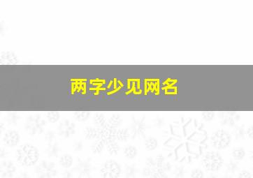 两字少见网名