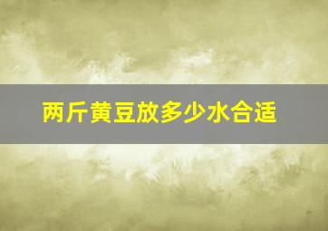 两斤黄豆放多少水合适