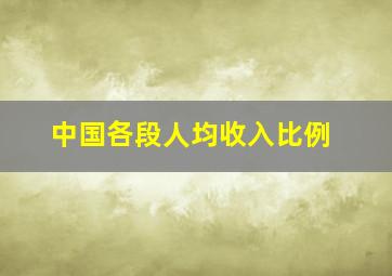 中国各段人均收入比例