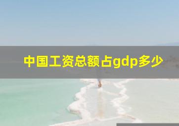 中国工资总额占gdp多少