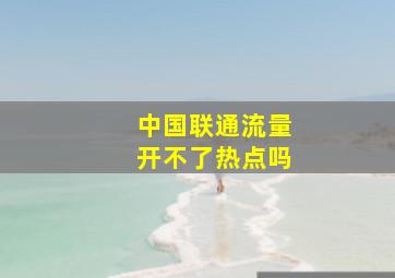 中国联通流量开不了热点吗