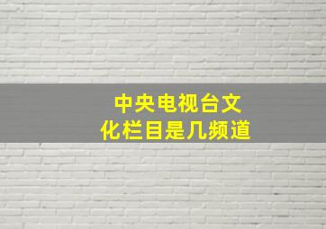 中央电视台文化栏目是几频道