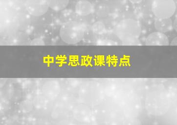 中学思政课特点