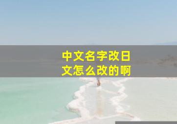 中文名字改日文怎么改的啊