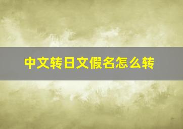 中文转日文假名怎么转