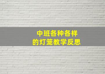 中班各种各样的灯笼教学反思