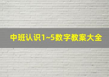 中班认识1~5数字教案大全