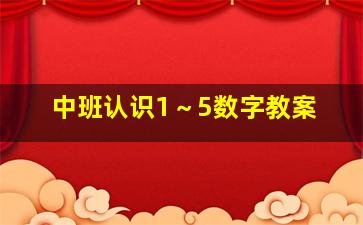 中班认识1～5数字教案