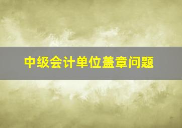 中级会计单位盖章问题