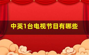 中英1台电视节目有哪些