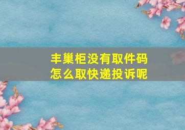 丰巢柜没有取件码怎么取快递投诉呢