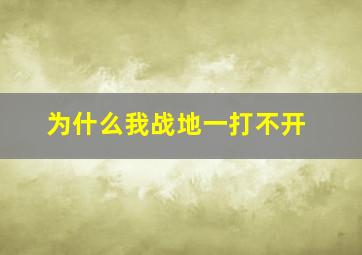 为什么我战地一打不开