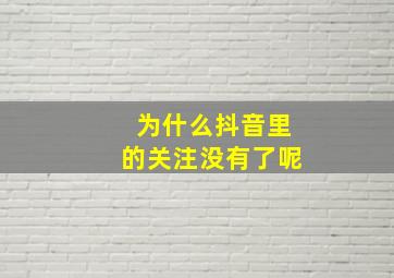 为什么抖音里的关注没有了呢