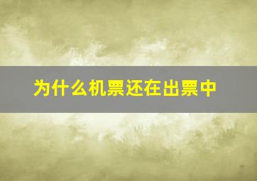 为什么机票还在出票中